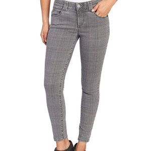 Democracy Ab Technology Glen Plaid Slim Tummy Trimmer Stretch Pants Gray 6